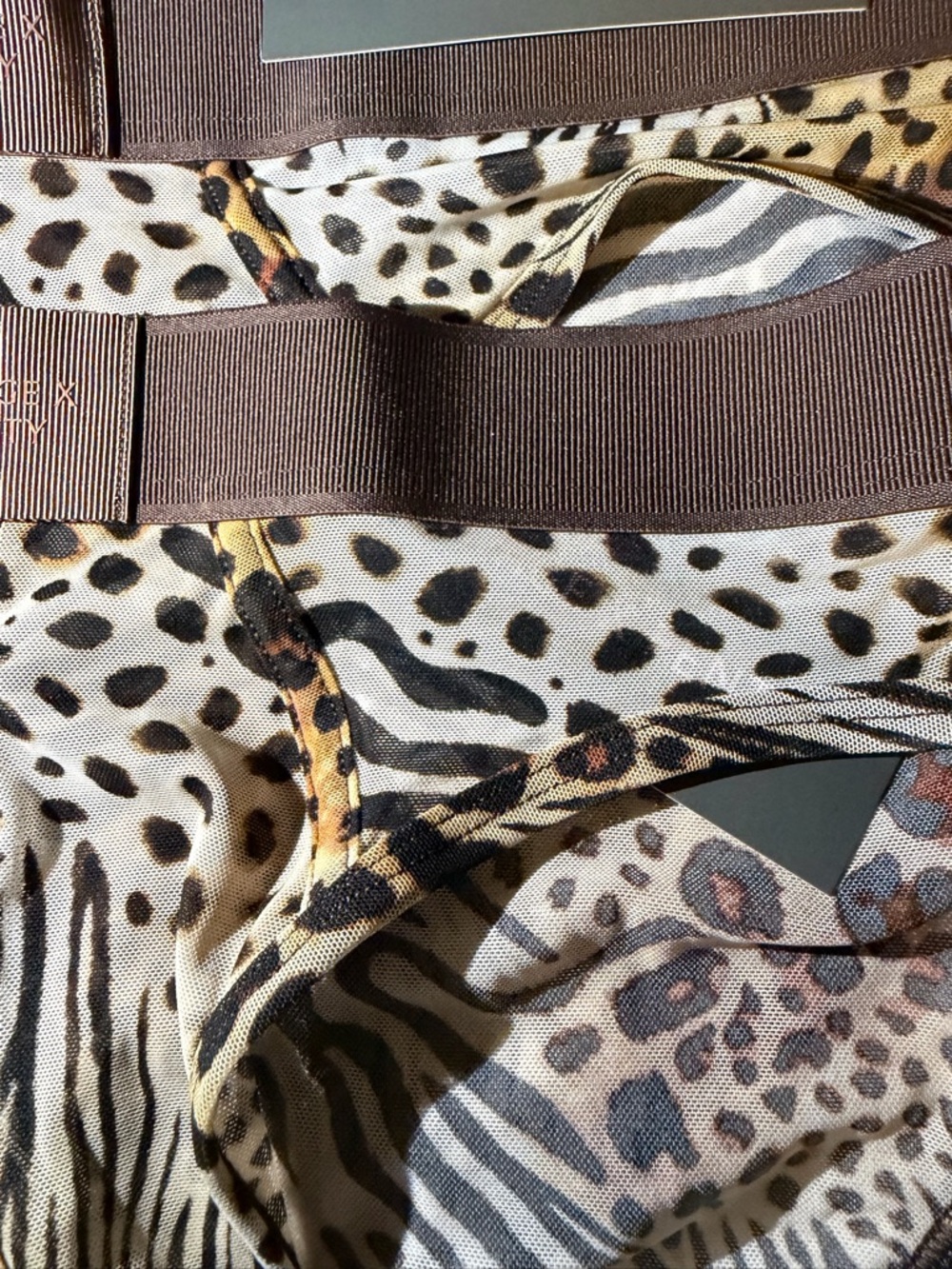 Savage X Fenty and Men’s Sheer Animal Print Briefs - Brown & Black - Picture 2 of 4